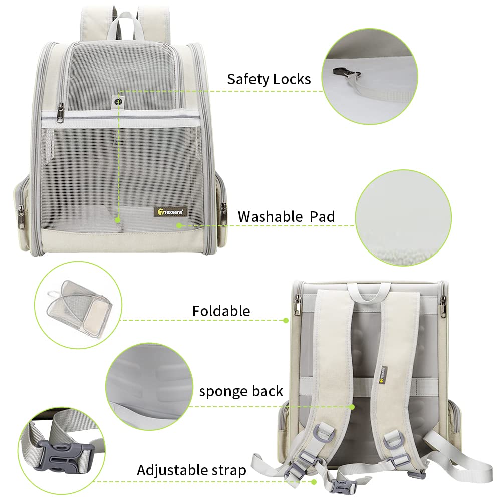 Texsens Innovative Traveler Bubble Backpack Pet Carriers for Cats and Dogs (Black)
