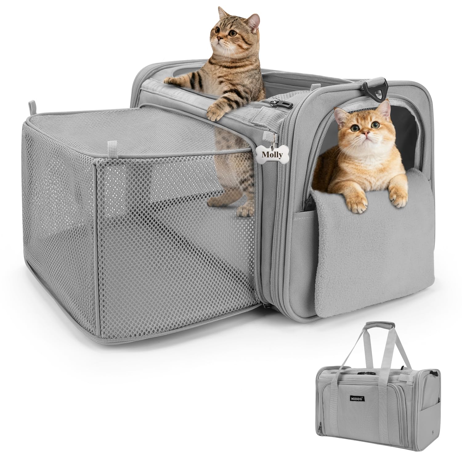 MIDOG Cat Carrier Soft for Small to Medium-Sized Cats,Up to 25 Lbs, TSA Airline Approved Soft Sided Pet Carrier