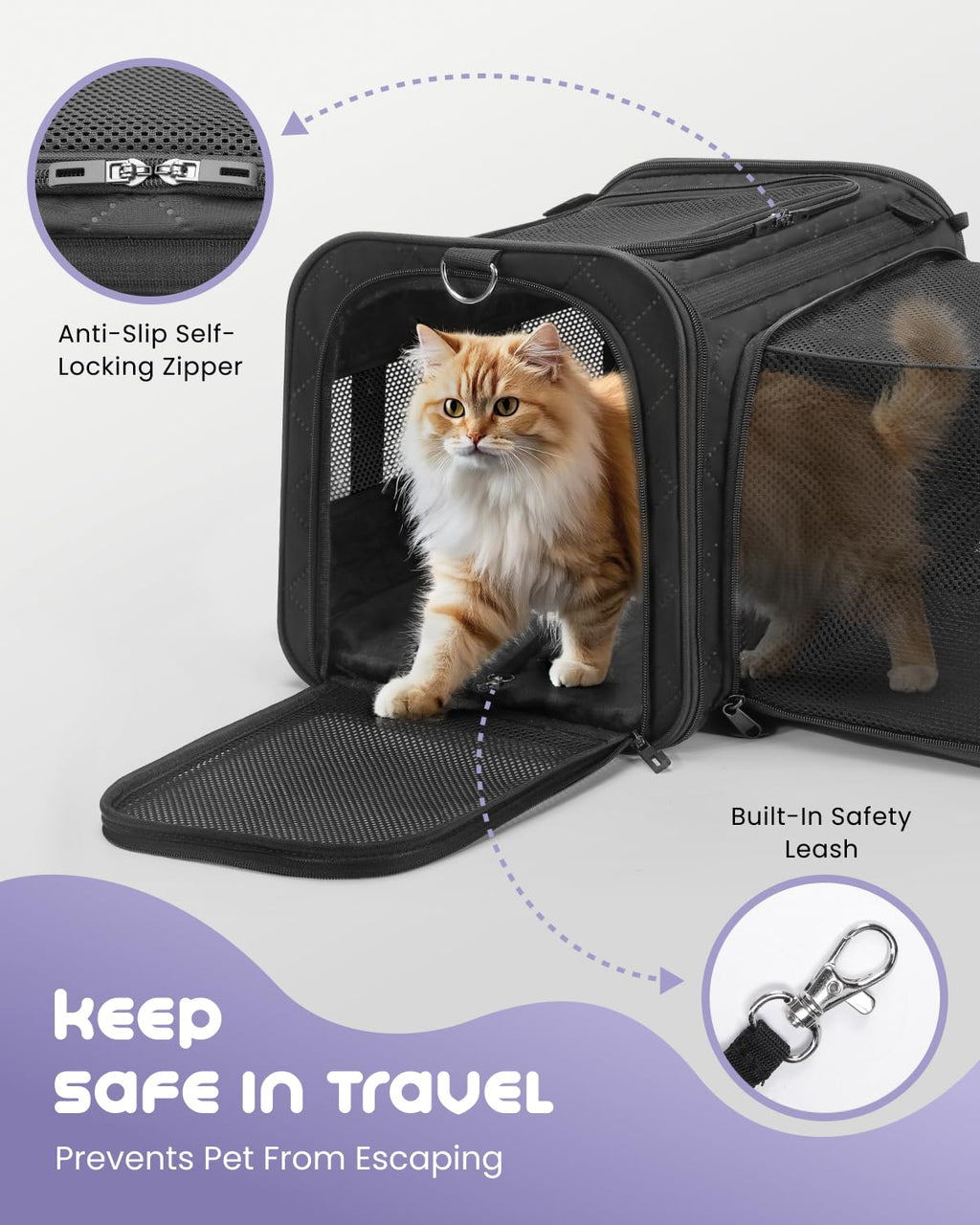 MIDOG Cat Carrier Soft for Small to Medium-Sized Cats,Up to 25 Lbs, TSA Airline Approved Soft Sided Pet Carrier