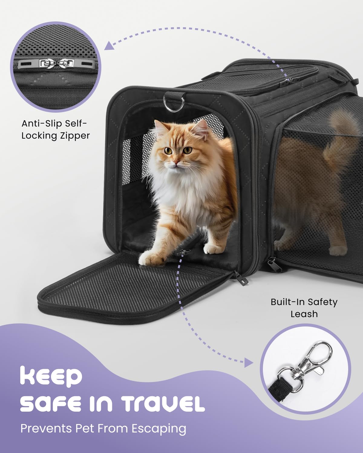 MIDOG Cat Carrier Soft for Small to Medium-Sized Cats,Up to 25 Lbs, TSA Airline Approved Soft Sided Pet Carrier