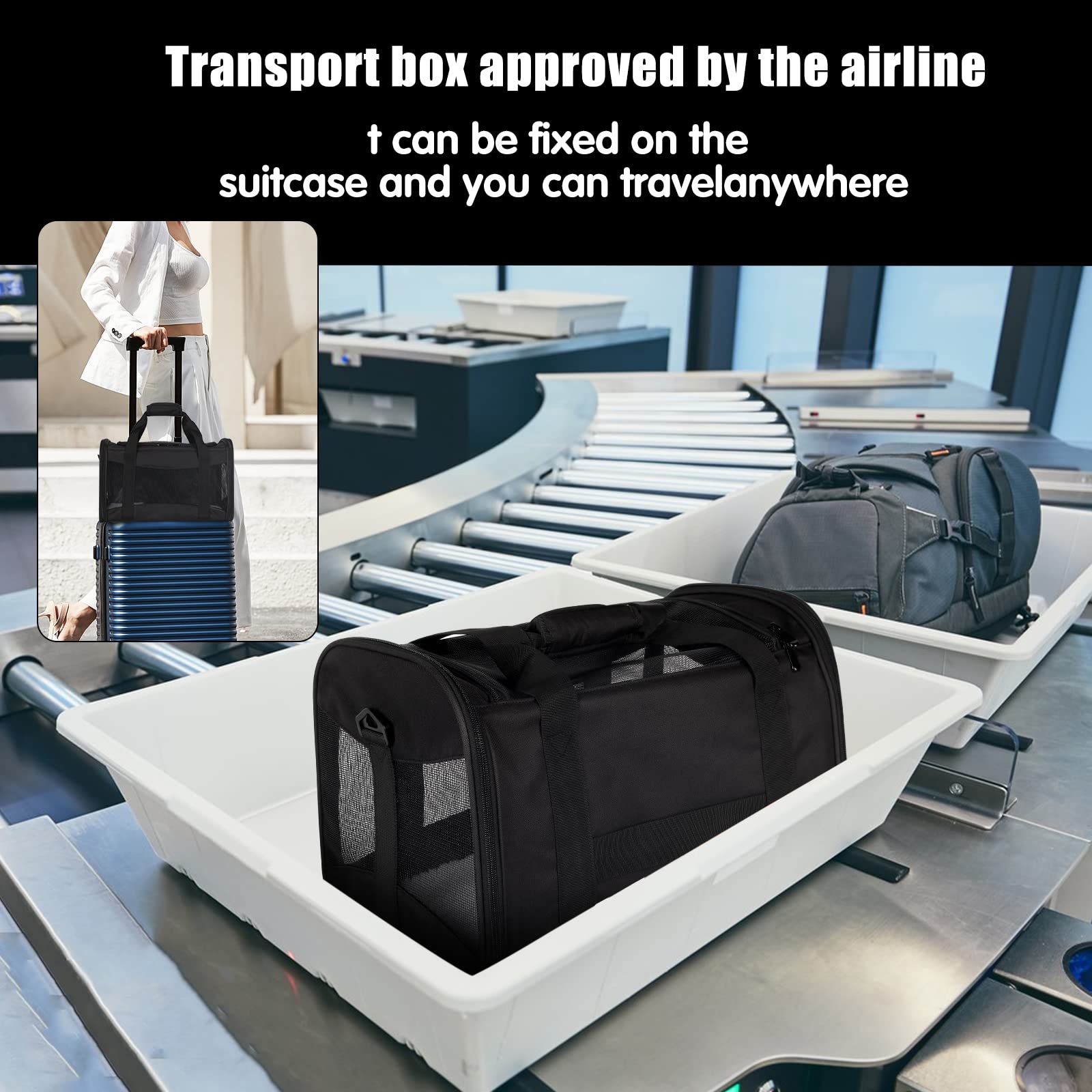 Cat Carrying Case Pet Dog Carrier Soft-Sided Cat Bag Airline Approved, Pet Travel Carrier Up to 15 Lbs, Collapsible Cats Carrier Dog Carrier for Medium Small Cats Dogs(17x11x11 Green)