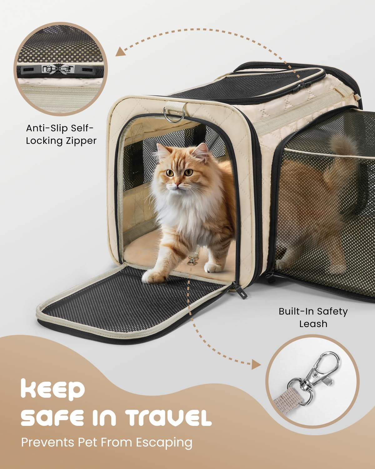MIDOG Cat Carrier Soft for Small to Medium-Sized Cats,Up to 25 Lbs, TSA Airline Approved Soft Sided Pet Carrier