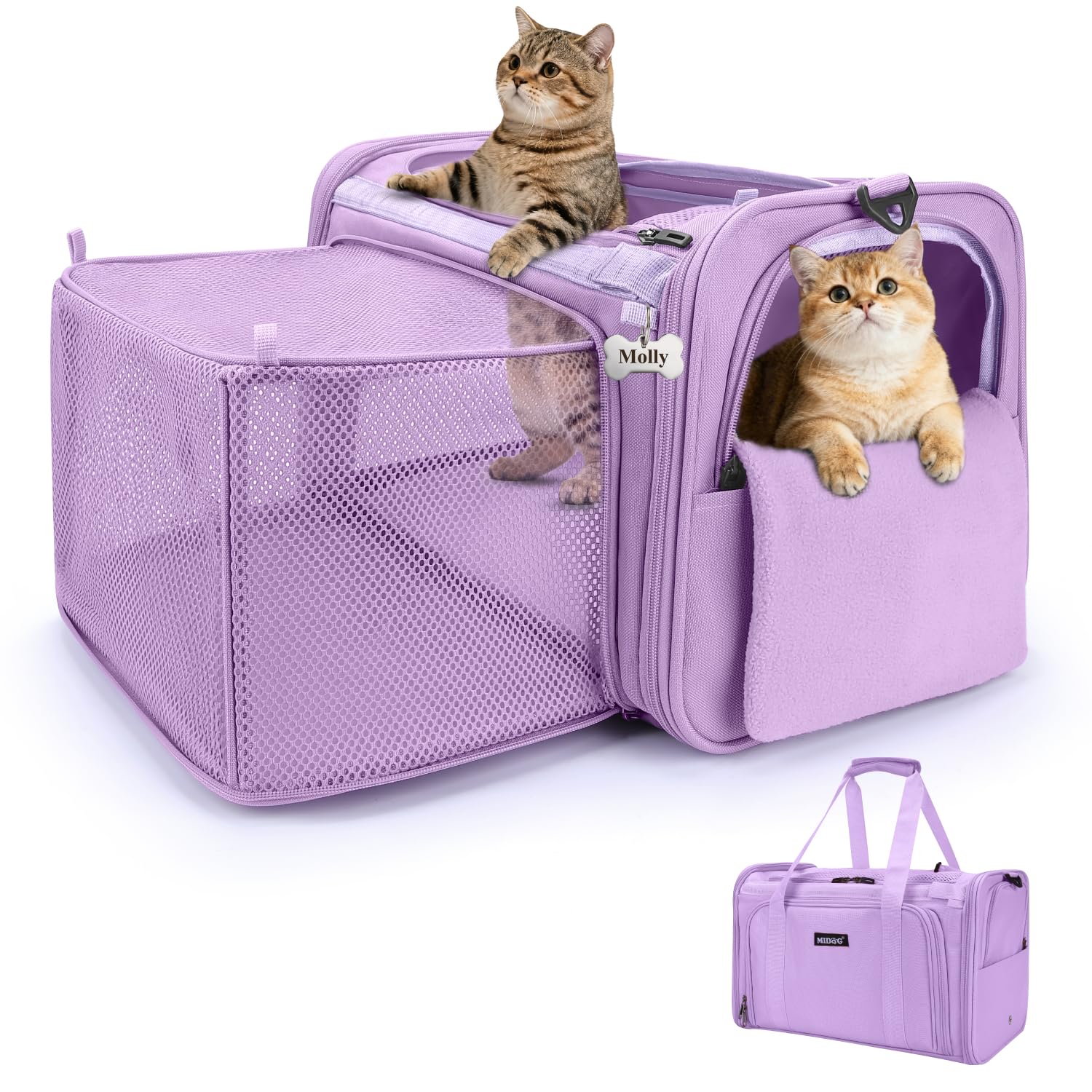 MIDOG Cat Carrier Soft for Small to Medium-Sized Cats,Up to 25 Lbs, TSA Airline Approved Soft Sided Pet Carrier