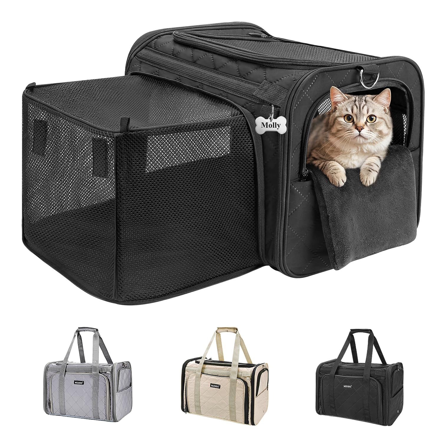 MIDOG Cat Carrier Soft for Small to Medium-Sized Cats,Up to 25 Lbs, TSA Airline Approved Soft Sided Pet Carrier