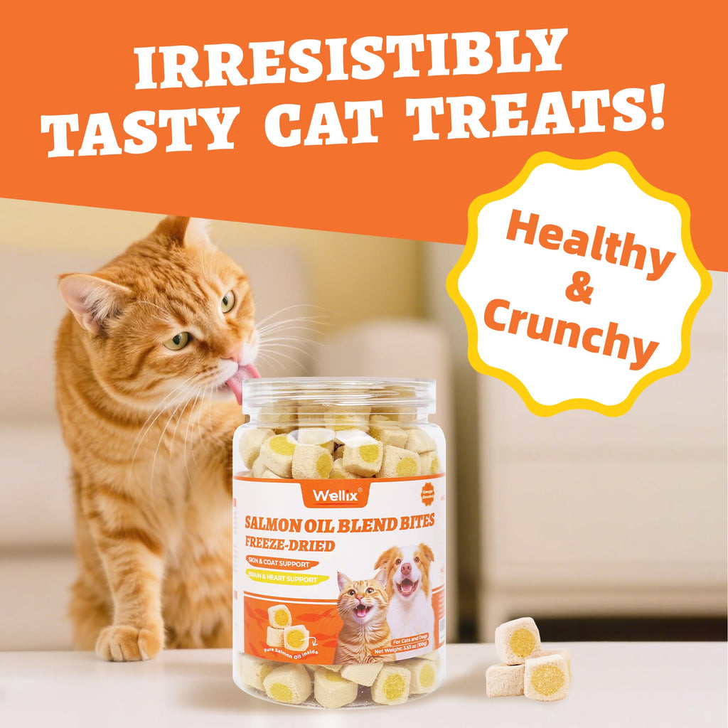 Wellix Freeze-Dried Treats for Dogs and Cats - Cat Grass, Dragon Fruit, Goat Milk Flavor 21pcs, Lollipop Healthy Cat Treats, Chicken Recipe Cat Treats, Low Calorie Training Treats