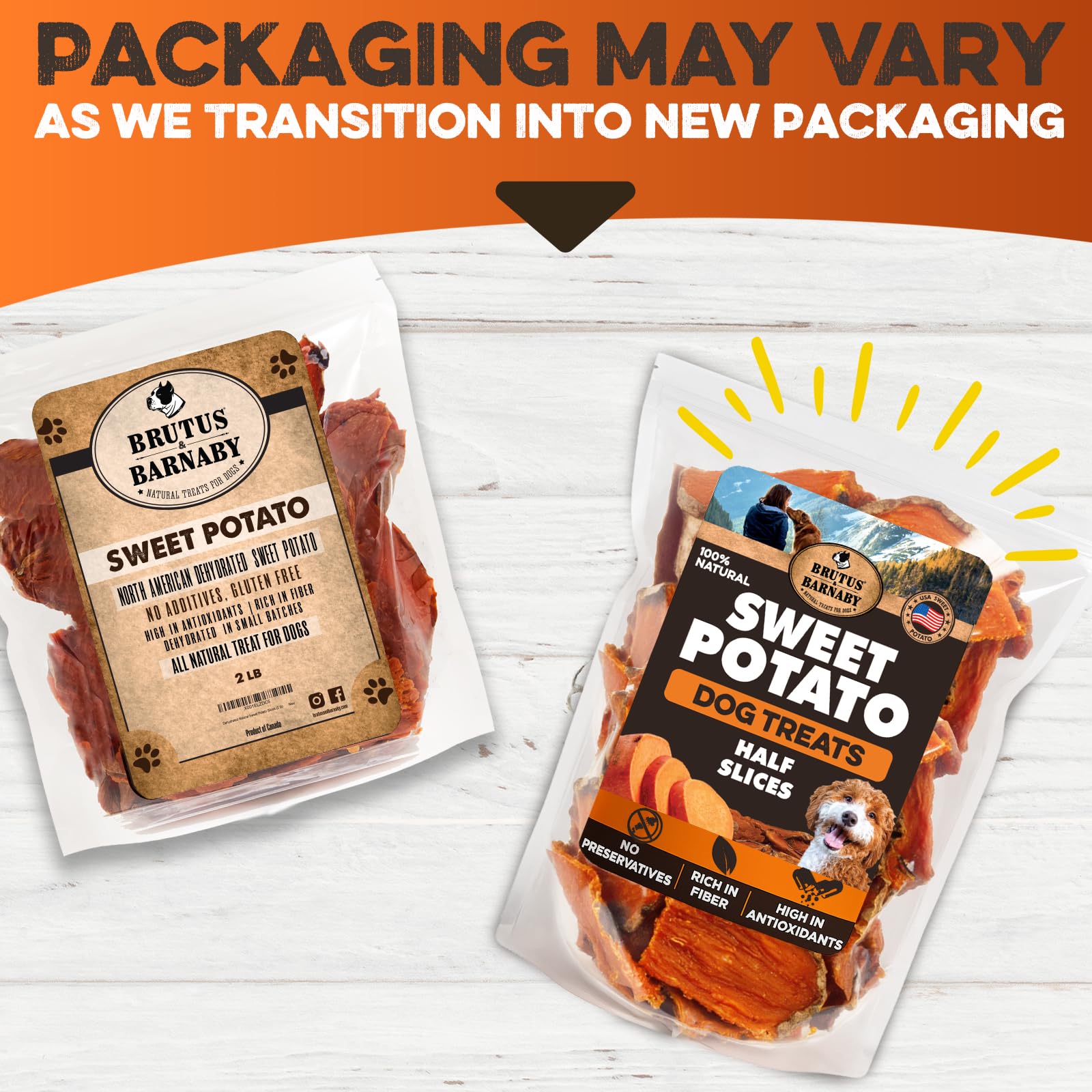 BRUTUS & BARNABY Sweet Potato Dog Treats – Support Sensitive Stomachs with USA-Grown, Hypoallergenic Treats that Smell as Good as They Taste