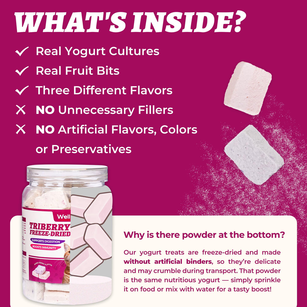 Wellix Freeze-Dried Treats for Dogs and Cats - Cat Grass, Dragon Fruit, Goat Milk Flavor 21pcs, Lollipop Healthy Cat Treats, Chicken Recipe Cat Treats, Low Calorie Training Treats
