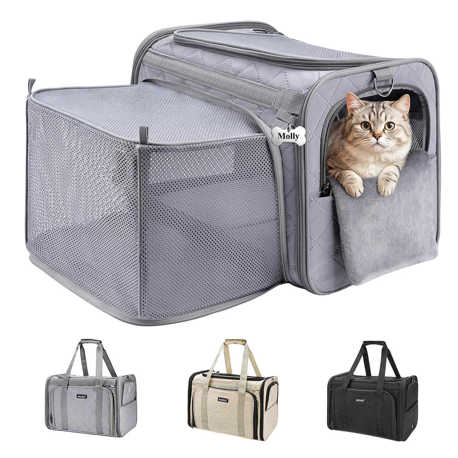 MIDOG Cat Carrier Soft for Small to Medium-Sized Cats,Up to 25 Lbs, TSA Airline Approved Soft Sided Pet Carrier