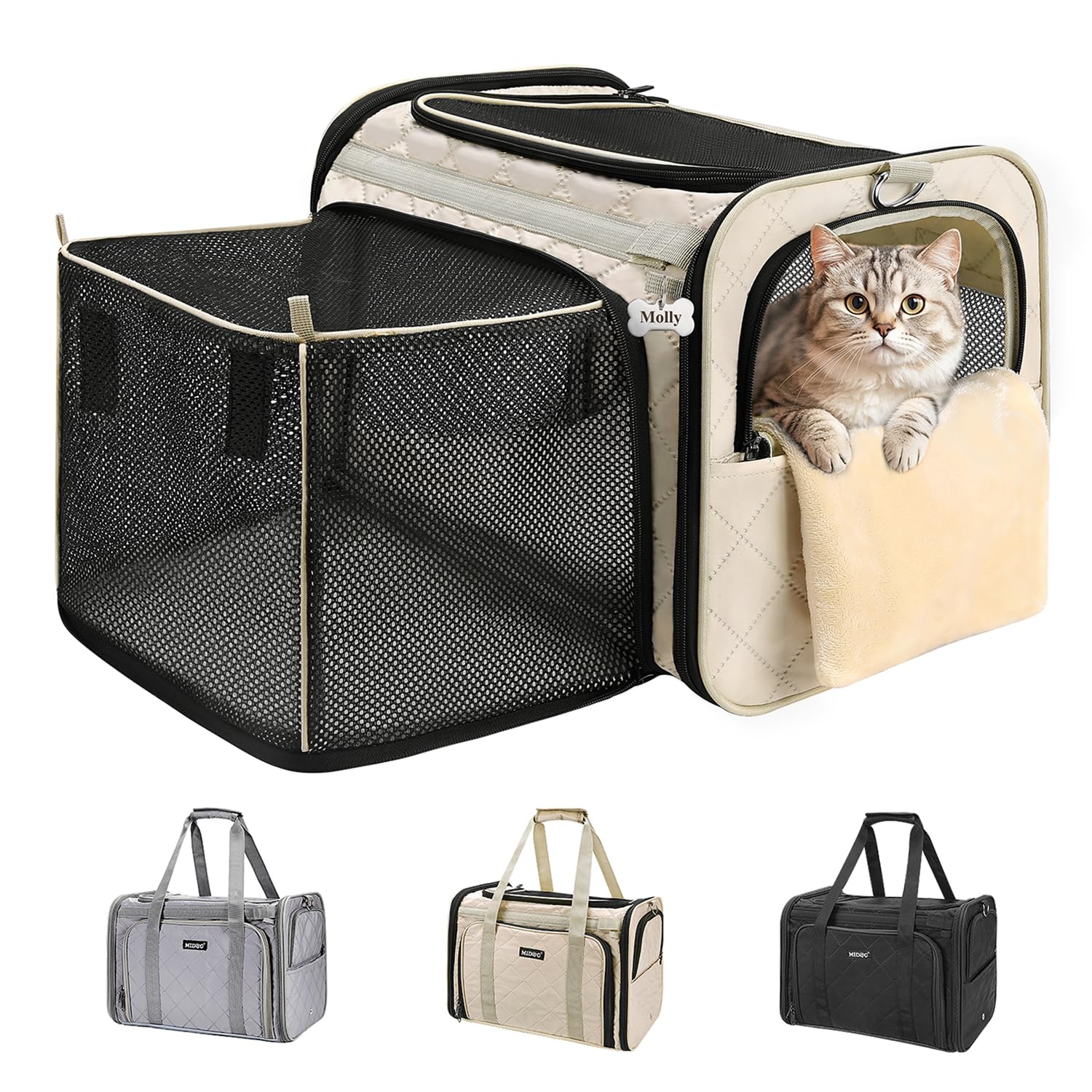 MIDOG Cat Carrier Soft for Small to Medium-Sized Cats,Up to 25 Lbs, TSA Airline Approved Soft Sided Pet Carrier
