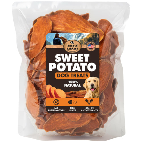 BRUTUS & BARNABY Sweet Potato Dog Treats – Support Sensitive Stomachs with USA-Grown, Hypoallergenic Treats that Smell as Good as They Taste