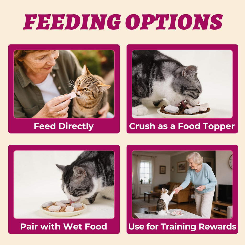 Wellix Freeze-Dried Treats for Dogs and Cats - Cat Grass, Dragon Fruit, Goat Milk Flavor 21pcs, Lollipop Healthy Cat Treats, Chicken Recipe Cat Treats, Low Calorie Training Treats